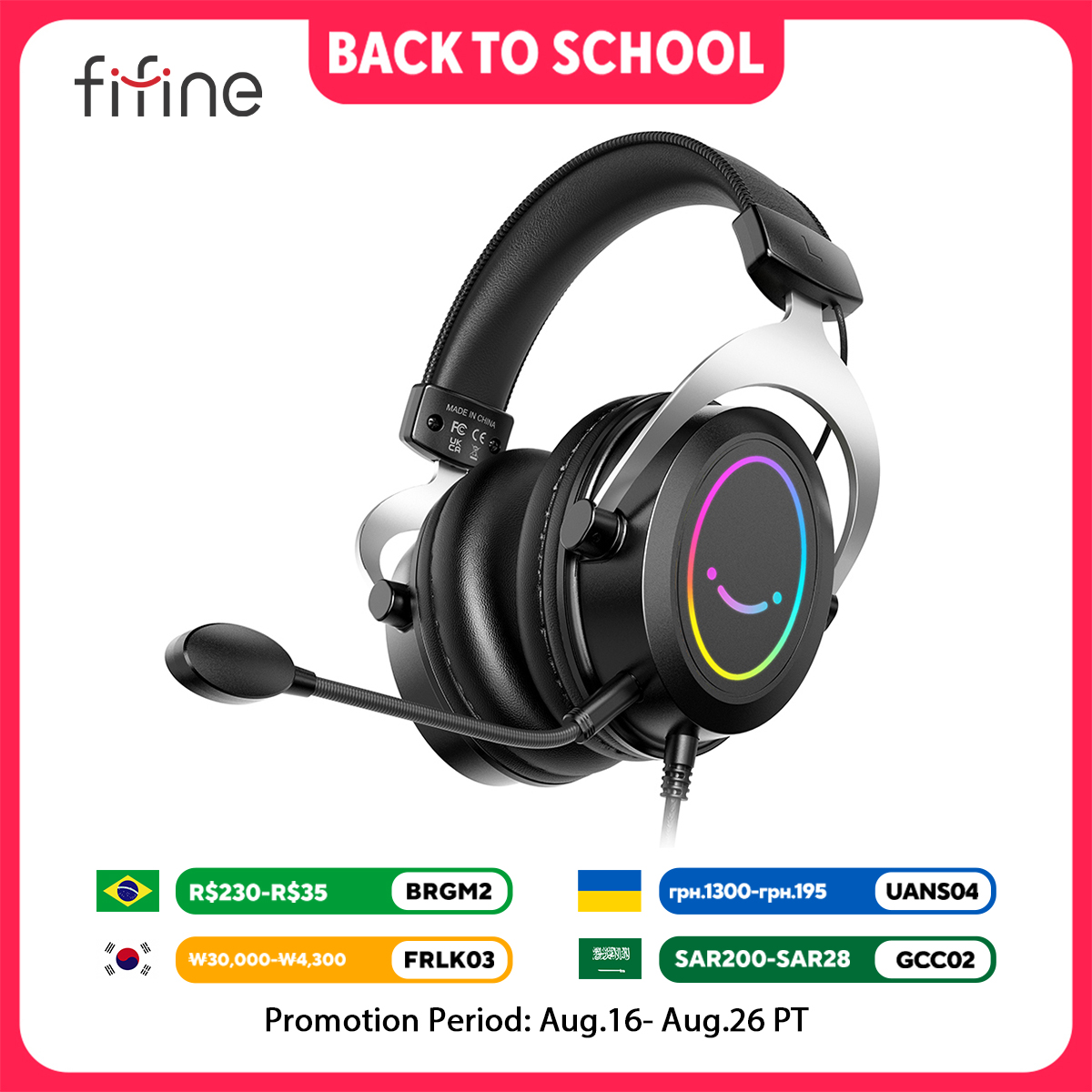 Gaming Headset Rgb - Cuffie da gioco FIFINE con controllo