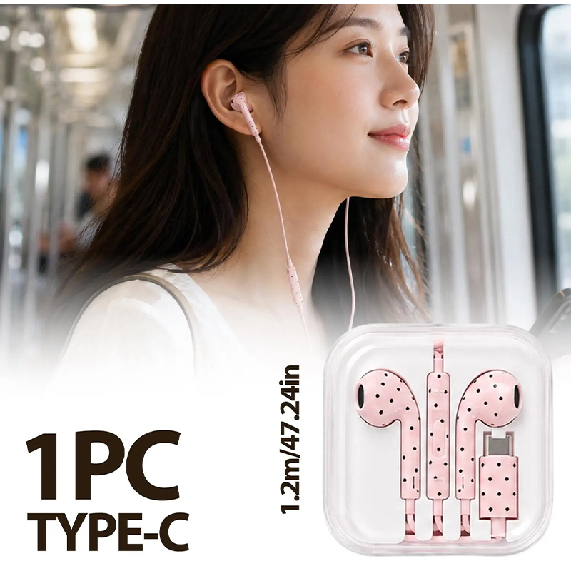 Auricolari Type C con Motivo a - Wired Earphone Mic recensione e prezzo